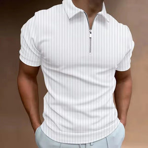 Men's Sexy Short Sleeve Shirt Zipper Polo