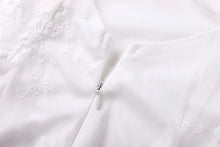 Load image into Gallery viewer, Women Long Dress White Sexy Lace V Neck Backless Lace Up Maxi