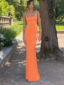 Women Elegant Sleeveless Floral Printed Backless Long Dress