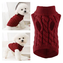 Load image into Gallery viewer, JUICe Warm Dog Sweaters for Small Dogs Turtleneck Knitted Winter Dog Clothes Pet Puppy Cat Sweater Vest Chihuahua French Bulldog Coat