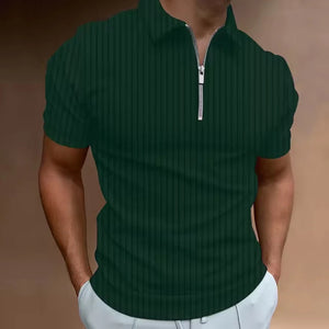 Men's Sexy Short Sleeve Shirt Zipper Polo
