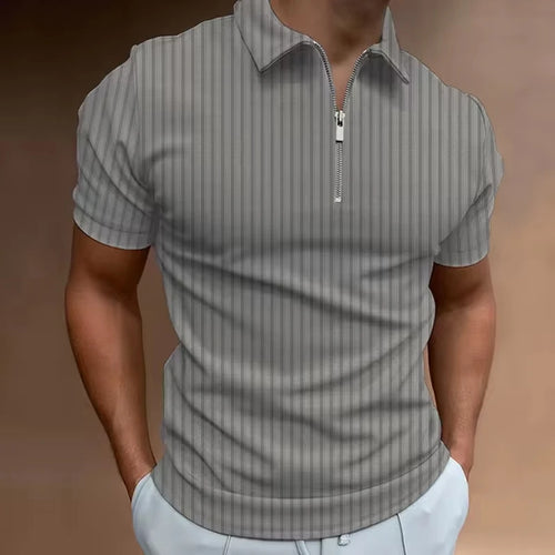 Men's Sexy Short Sleeve Shirt Zipper Polo
