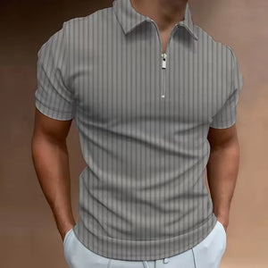 Men's Sexy Short Sleeve Shirt Zipper Polo