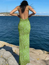 Load image into Gallery viewer, Women Elegant Sleeveless Floral Printed Backless Long Dress