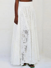 Load image into Gallery viewer, Hollow Out Sleeveless Top Half Skirt Set Embroidered Pocket Long Skirts Waist Cinching Two-Piece Set