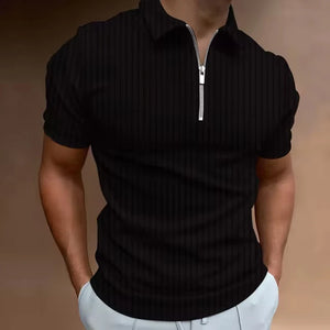 Men's Sexy Short Sleeve Shirt Zipper Polo