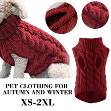 Load image into Gallery viewer, JUICe Warm Dog Sweaters for Small Dogs Turtleneck Knitted Winter Dog Clothes Pet Puppy Cat Sweater Vest Chihuahua French Bulldog Coat