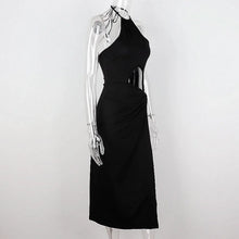 Load image into Gallery viewer, Solid Long Dress Elegant Waist Hollow Out High Split Dresses