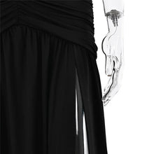 Load image into Gallery viewer, Deep V Neck Backless Maxi Dress Solid Thigh High Split