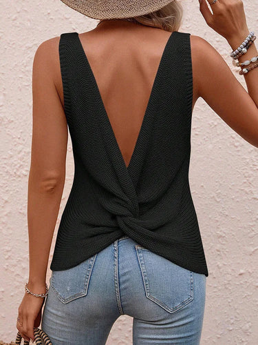 Large Back Out Casual Sleeveless Top for ladies